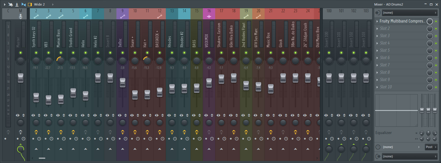 Fl Studio 12 - Mixer wide